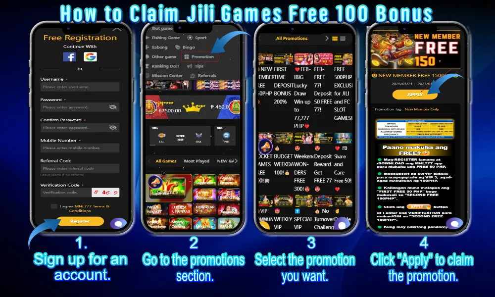 How to Claim Jili Free 100 Bonus Step by Step